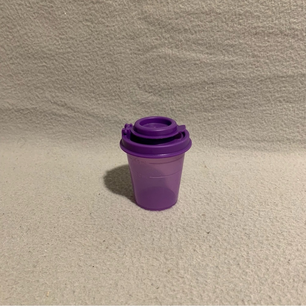 Tupperware Midget Salt or Pepper Shaker Mini Flip Top 2 oz Purple Color
